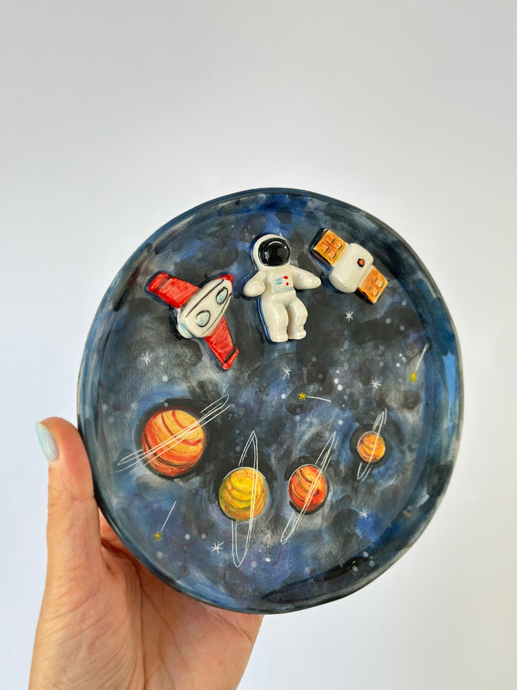 Astronaut handmade ceramic plate