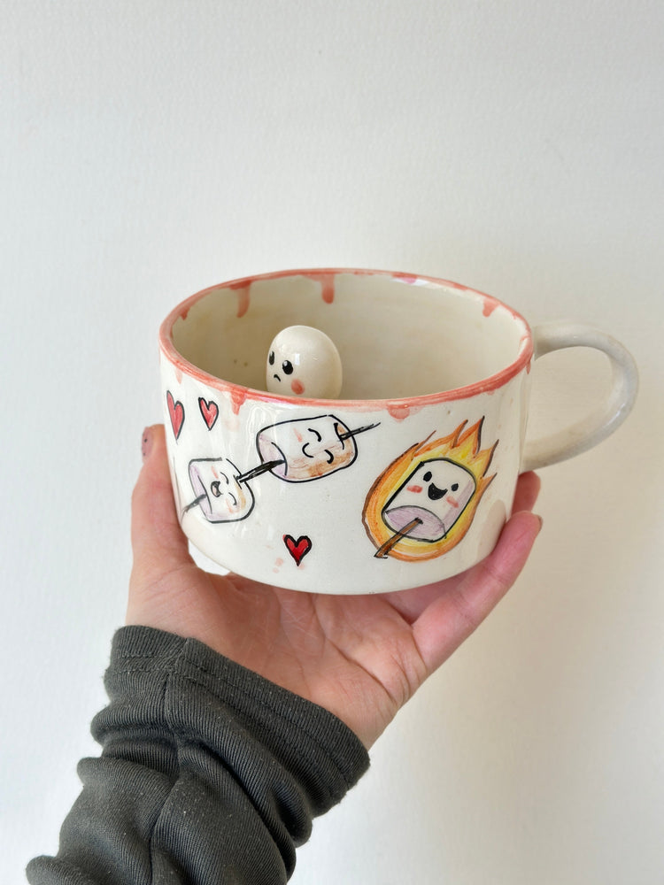 Marshmallow handmade mug