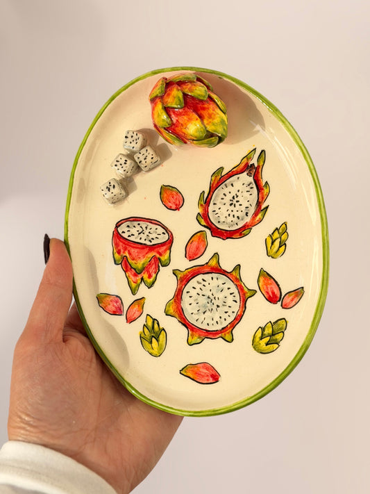 Pitahaya handmade ceramic plate