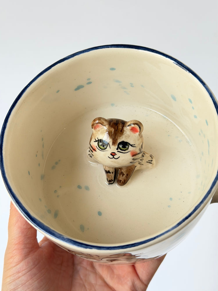 Cat handmade ceramic mug