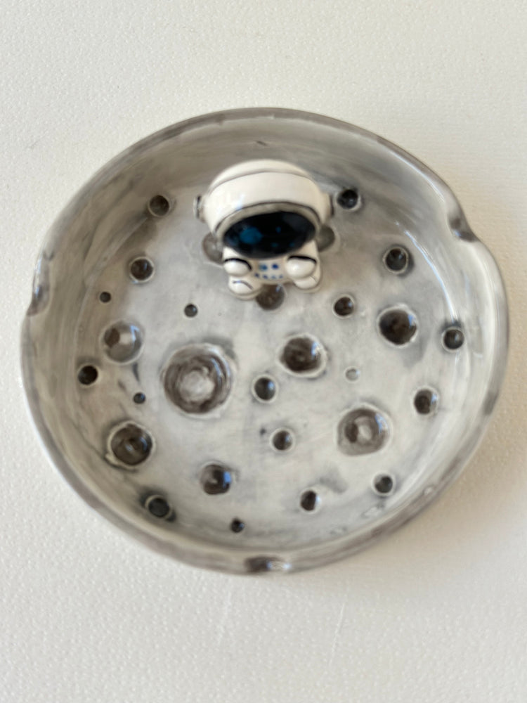Handmade astronaut ceramic ashtray
