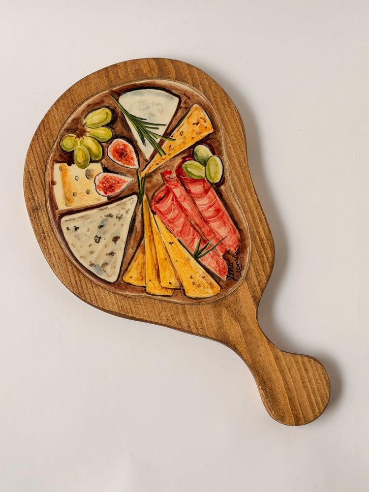 Ceramic & Wood Charcuterie Serving Board ( 30x18)