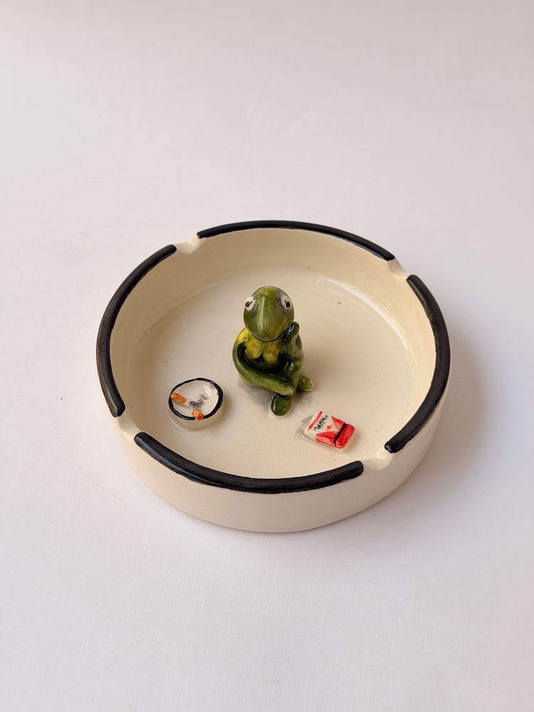 Frog handmade ceramic ashtray