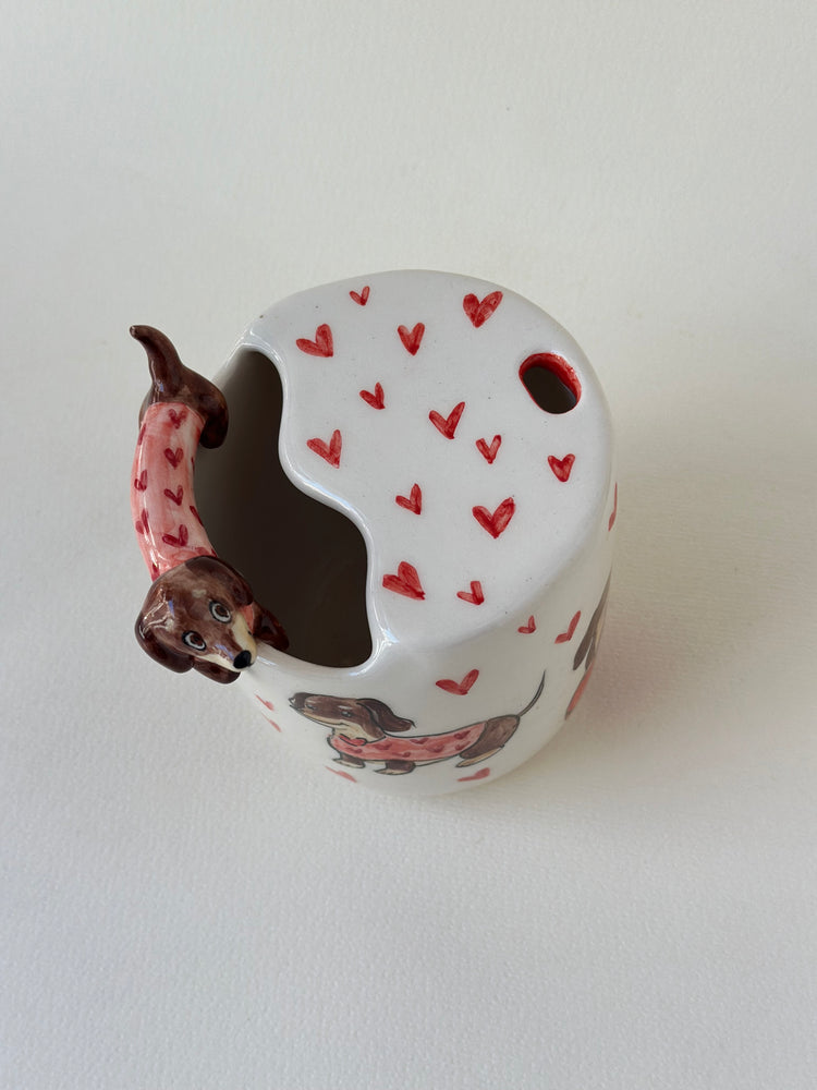 Dachshund takeaway handmade mug
