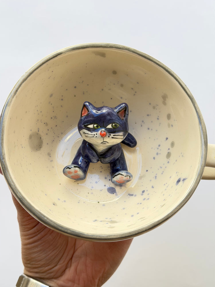 Cat handmade ceramic mug