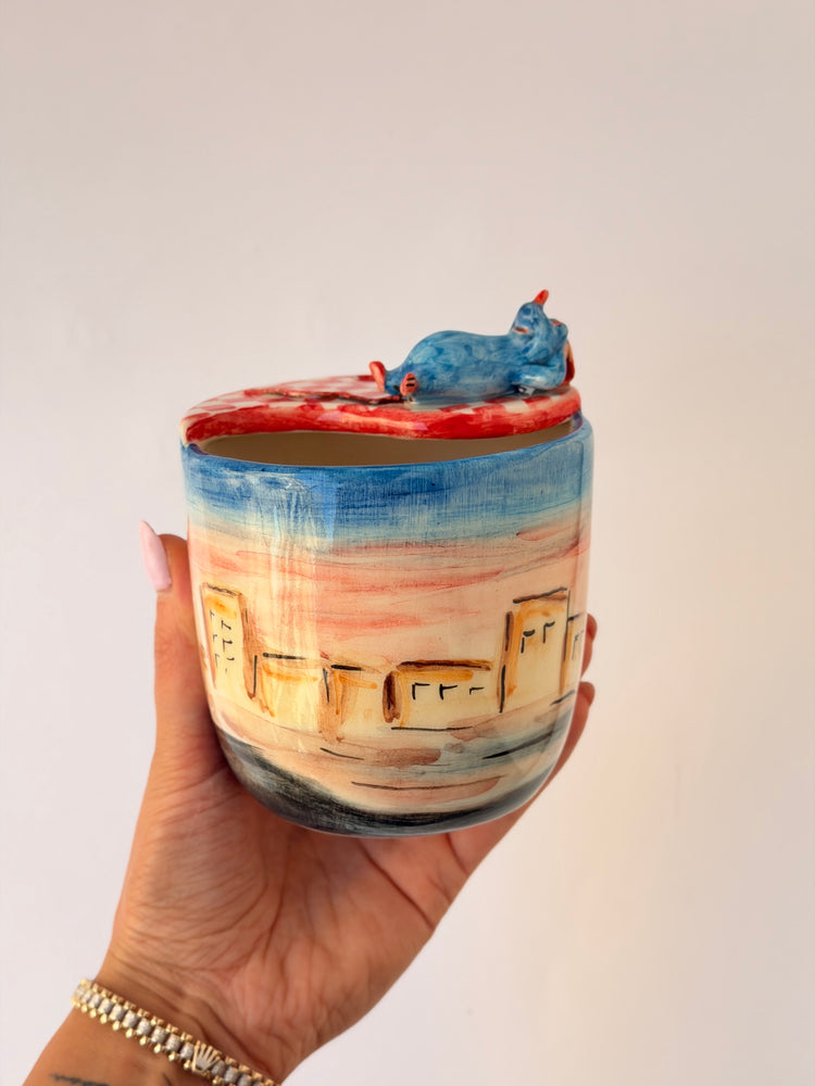Little Chef handmade ceramic takeaway mug