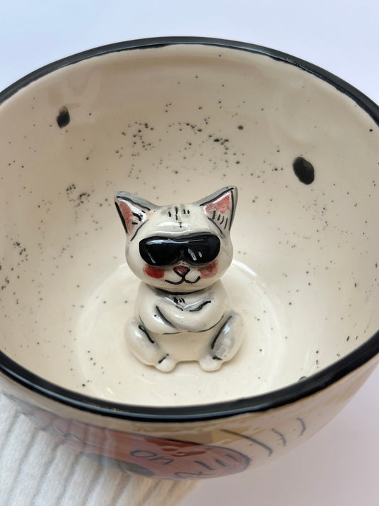 Cool Cat😌 handmade mug