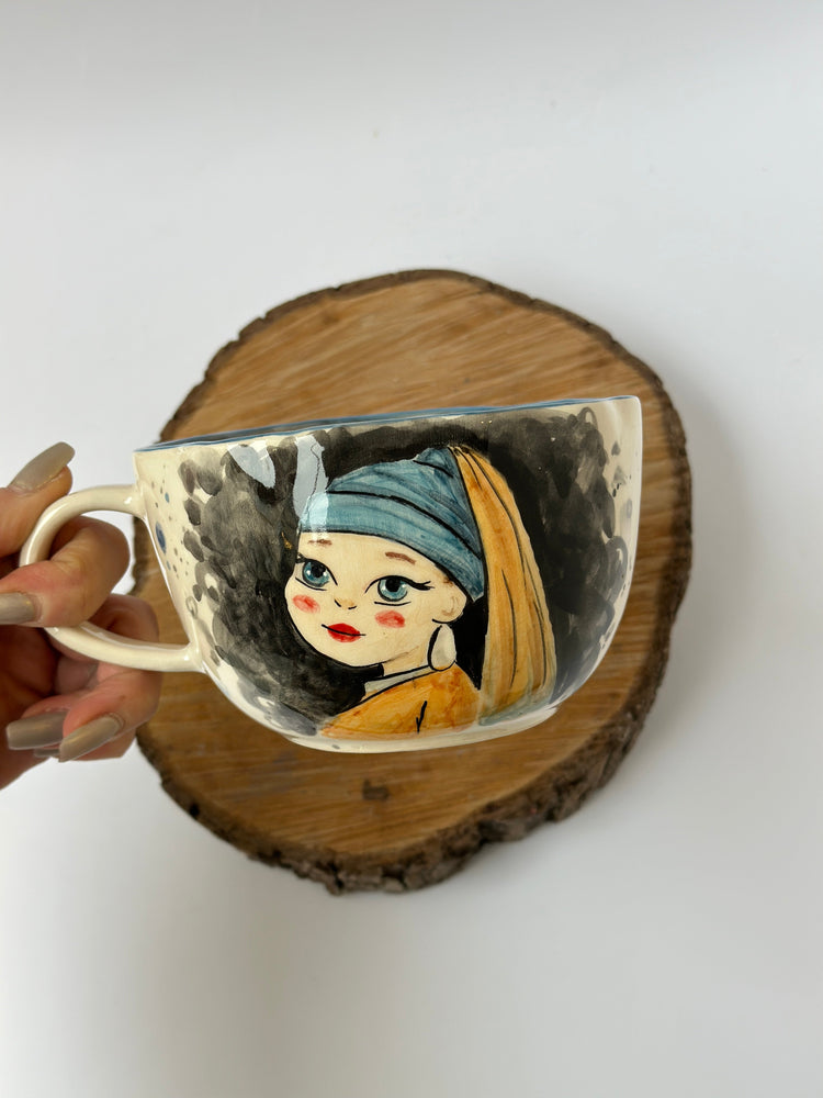 Girl with a Pearl Earring handmade mug