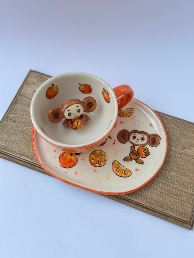 Cherubi handmade mug and plate