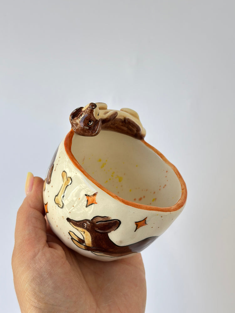 Dachshund dog handmade cup
