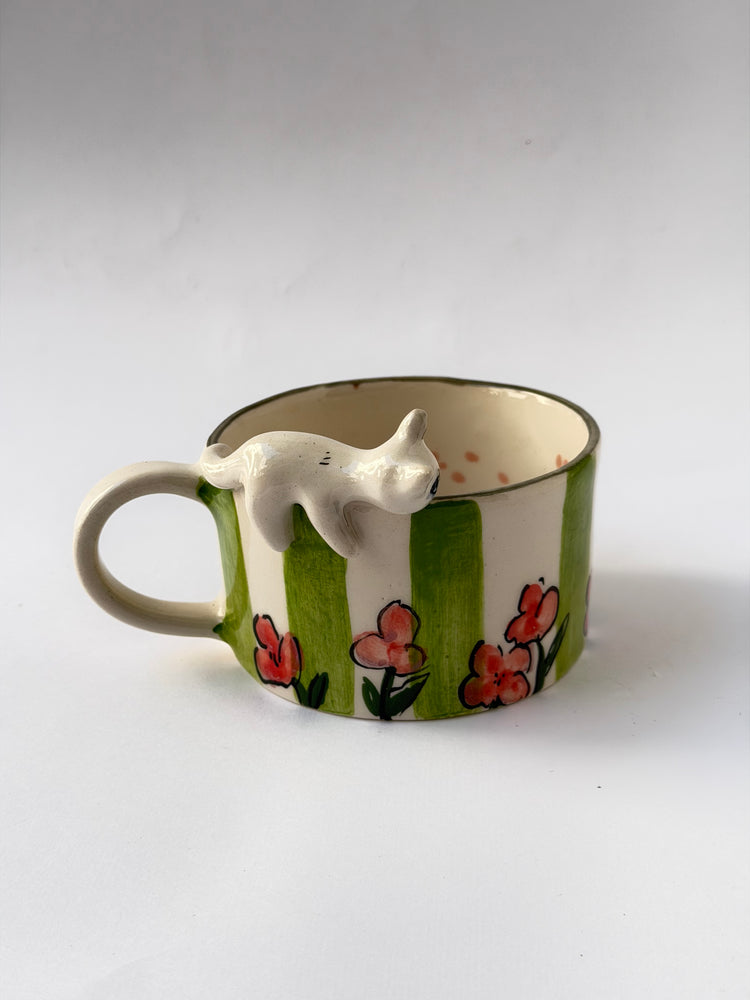 Cat handmade ceramic mug