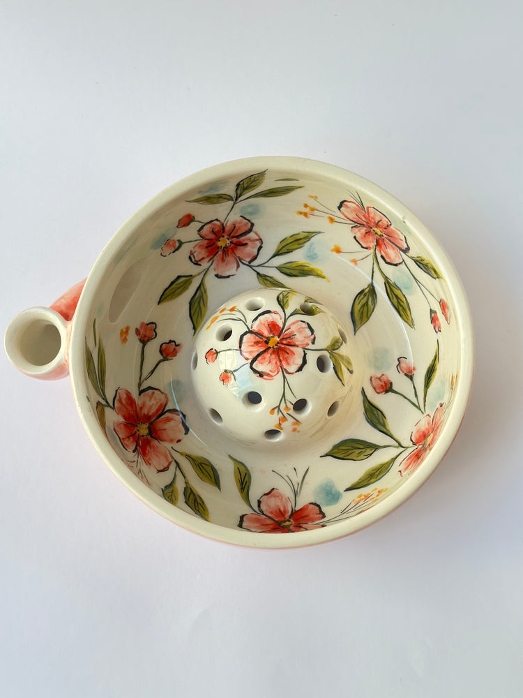 Handmade flowers ceramic bowl
