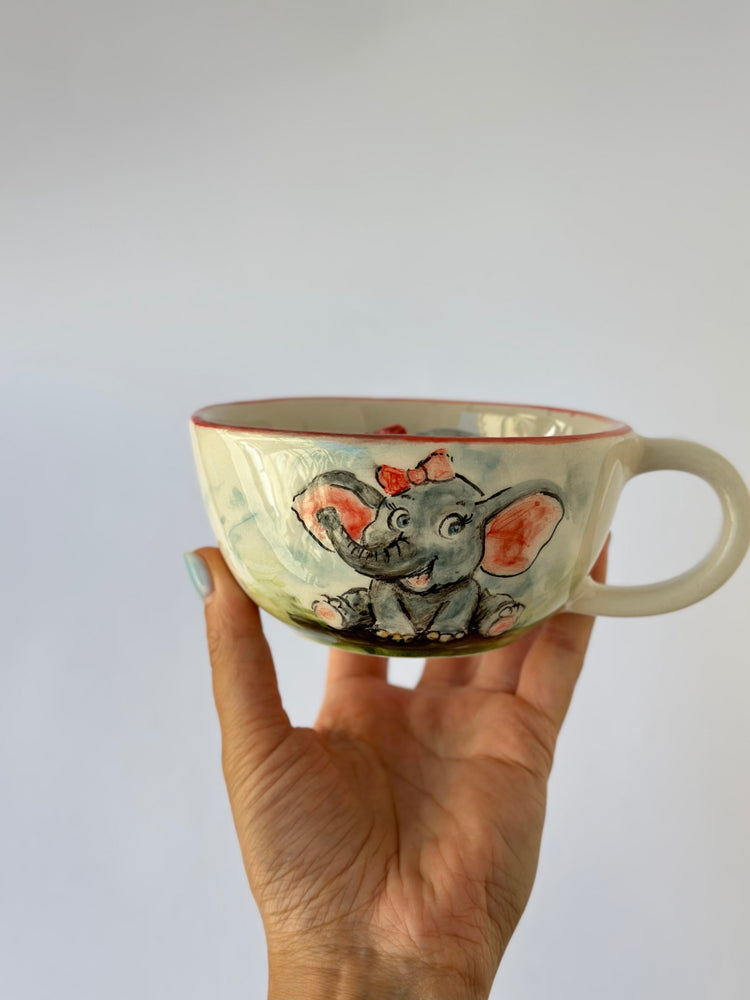 Elephant handmade ceramic mug