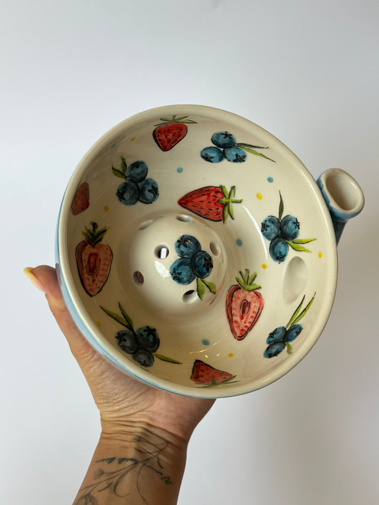 Handmade ceramic fruit washing bowl