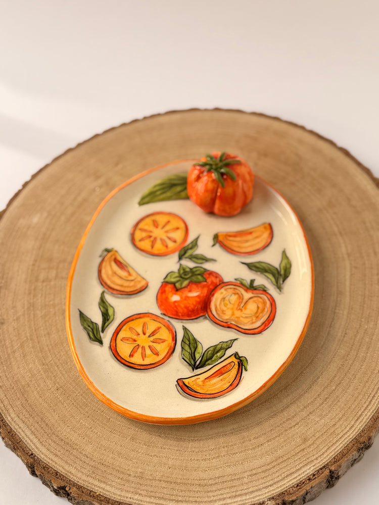 Persimmon handmade ceramic plate