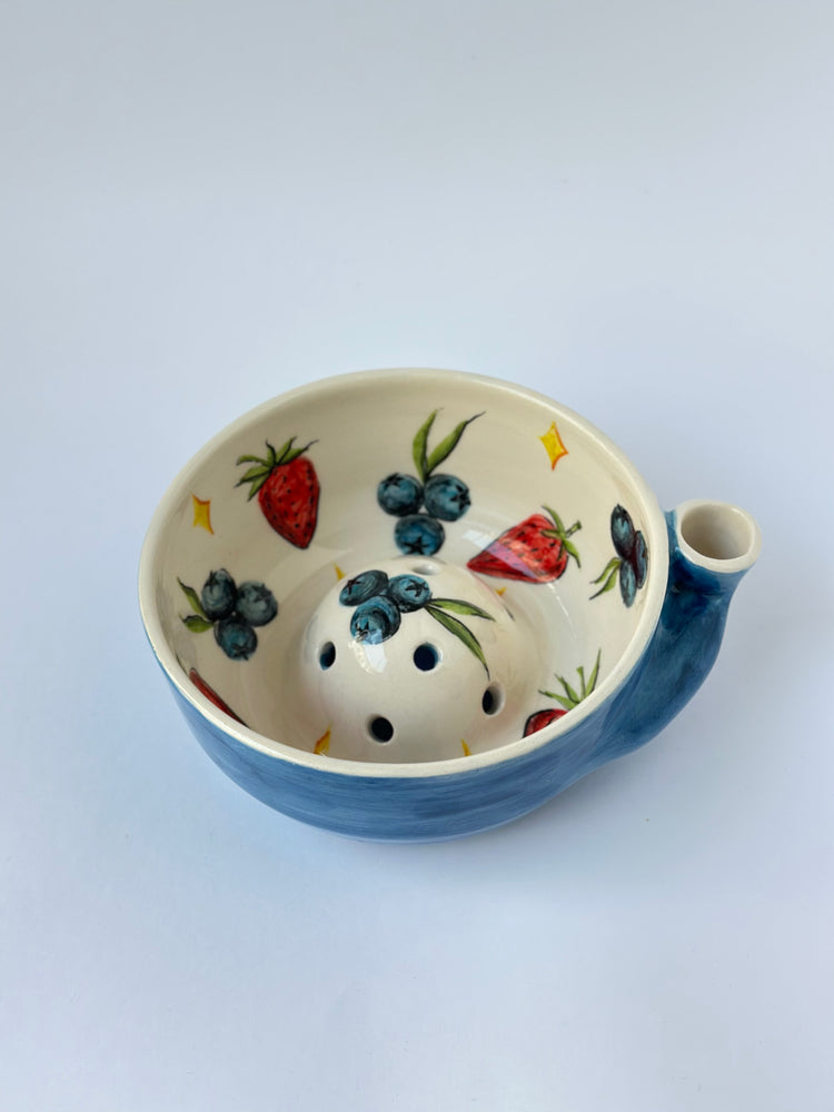 Handmade ceramic fruit washing bowl