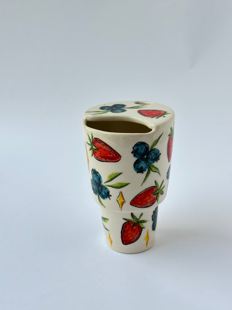 Handmade takeaway ceramic mug