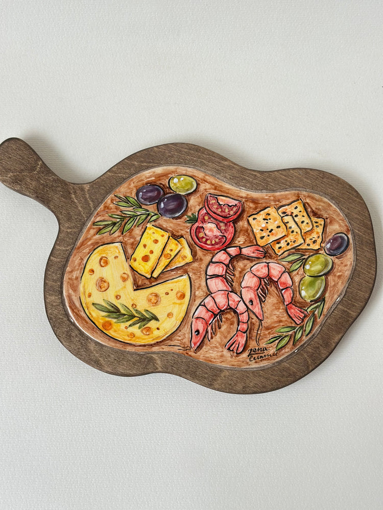 Handcrafted Wooden and Ceramic Serving Pieces
