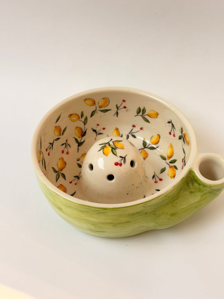 Lemon handmade ceramic washing bowl