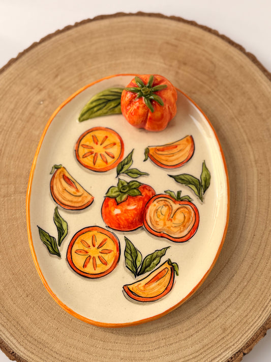 Persimmon handmade ceramic plate