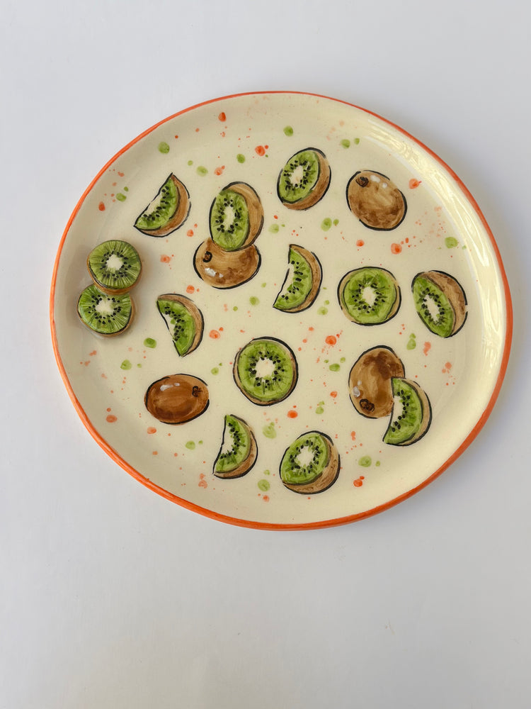 Kiwi handmade plate and mug