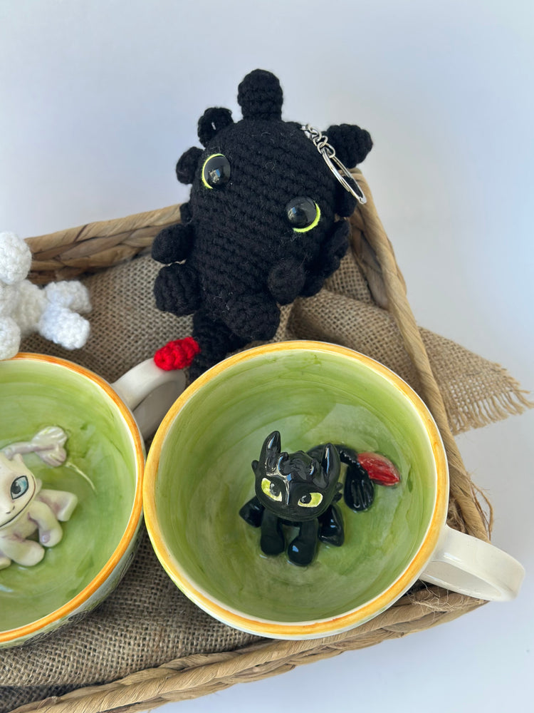 Dragons handmade couple mugs and keychans