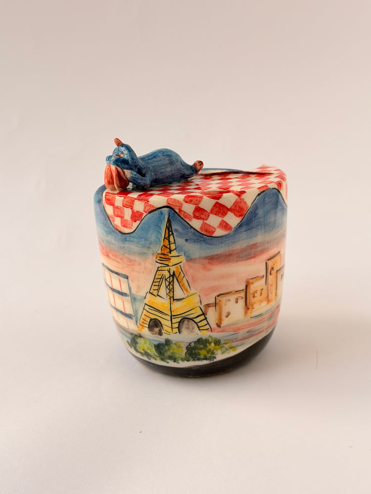Little Chef handmade ceramic takeaway mug