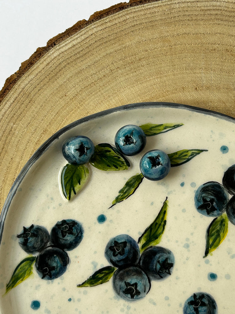 Blueberry handmade cup and plate