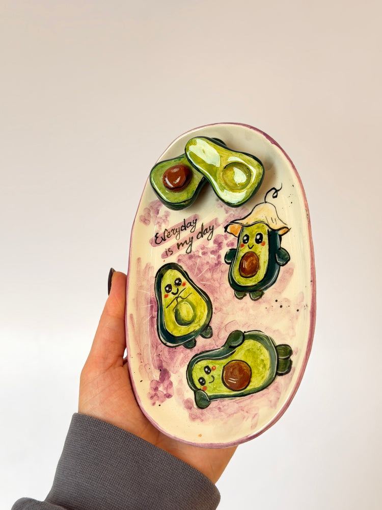 Avocado handmade ceramic plate