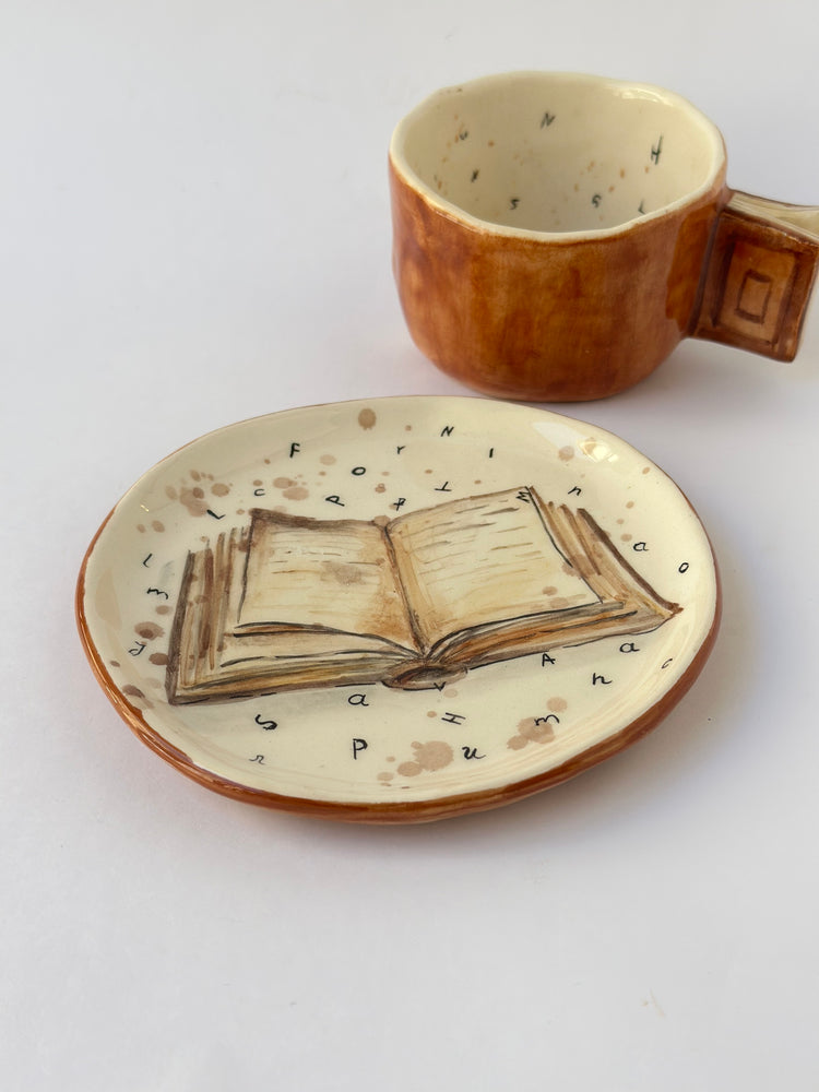 Handmade coffee cup and plate