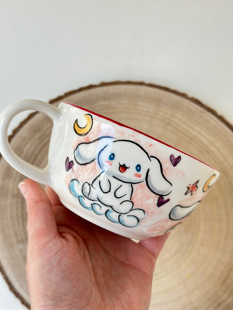 Handmade rabbit mug ceramic