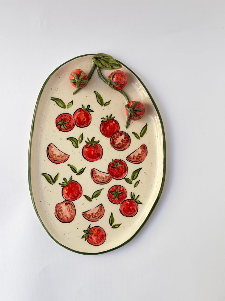 Tomato handmade ceramic plate
