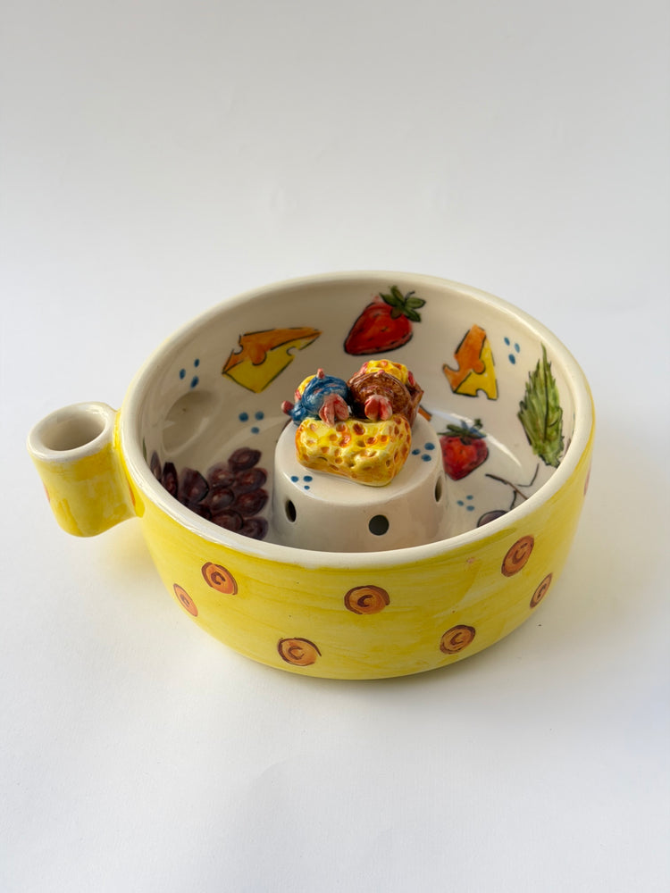 Little Chet and brother handmade ceramic washing fruit bowl