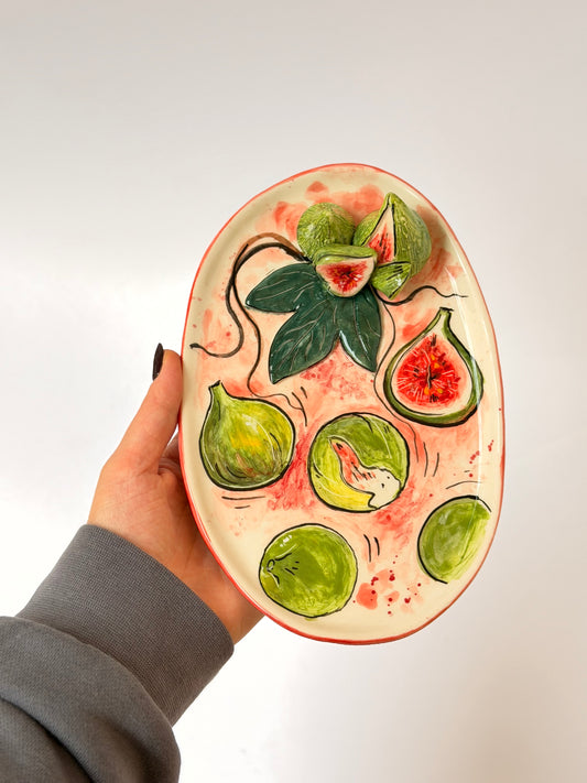 Fig handmade ceramic plate