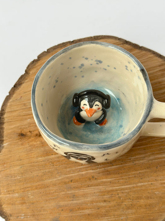 Penguen handmade mug