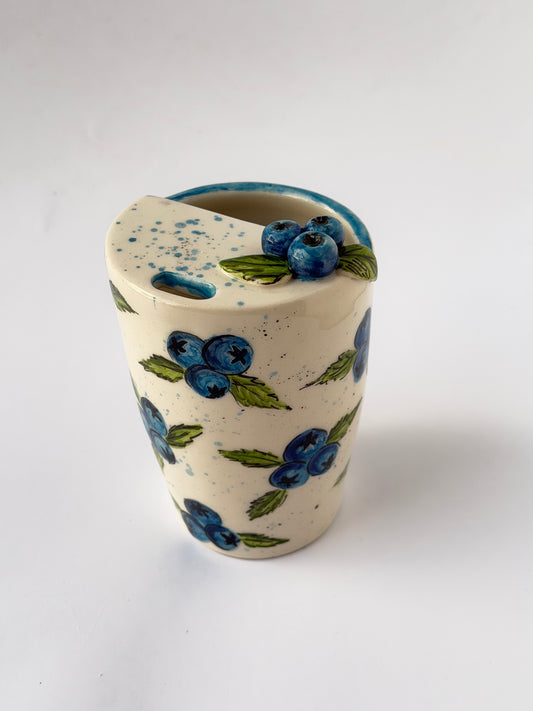 Blueberry takeaway handmade mug