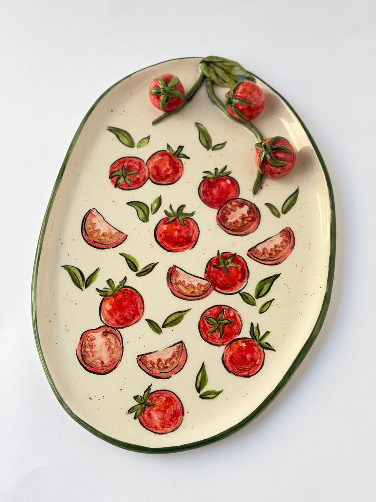 Tomato handmade ceramic plate