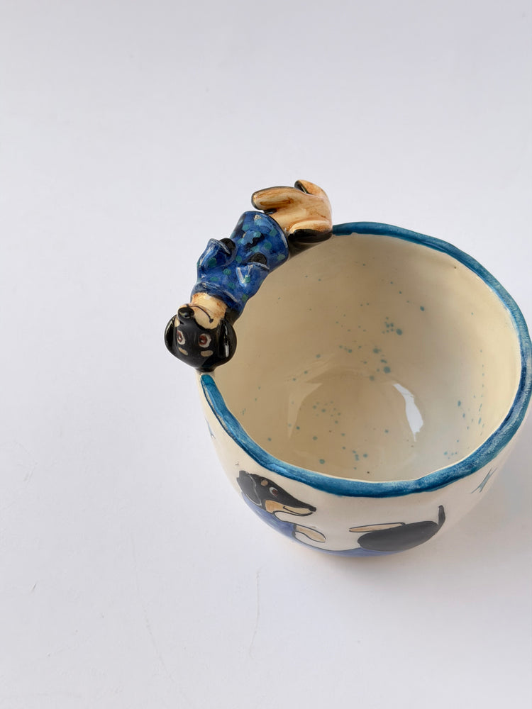 Dachshund dog handmade ceramic cup