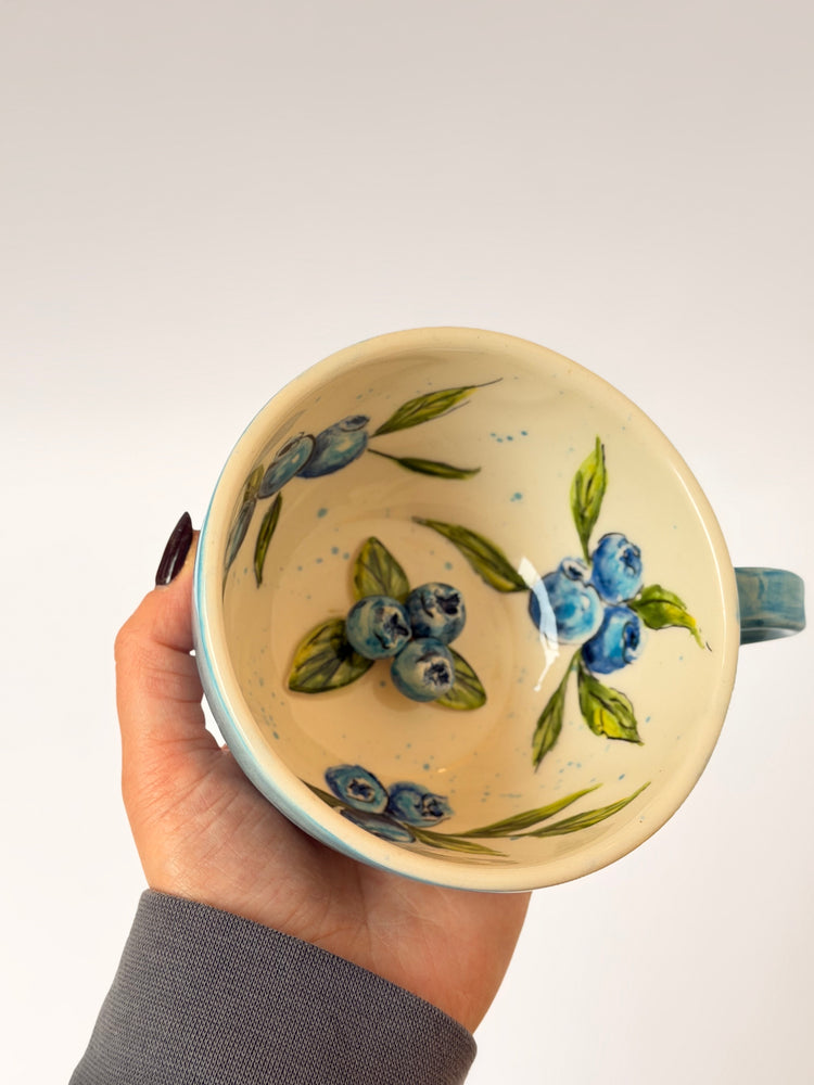 Blueberry handmade ceramic mug