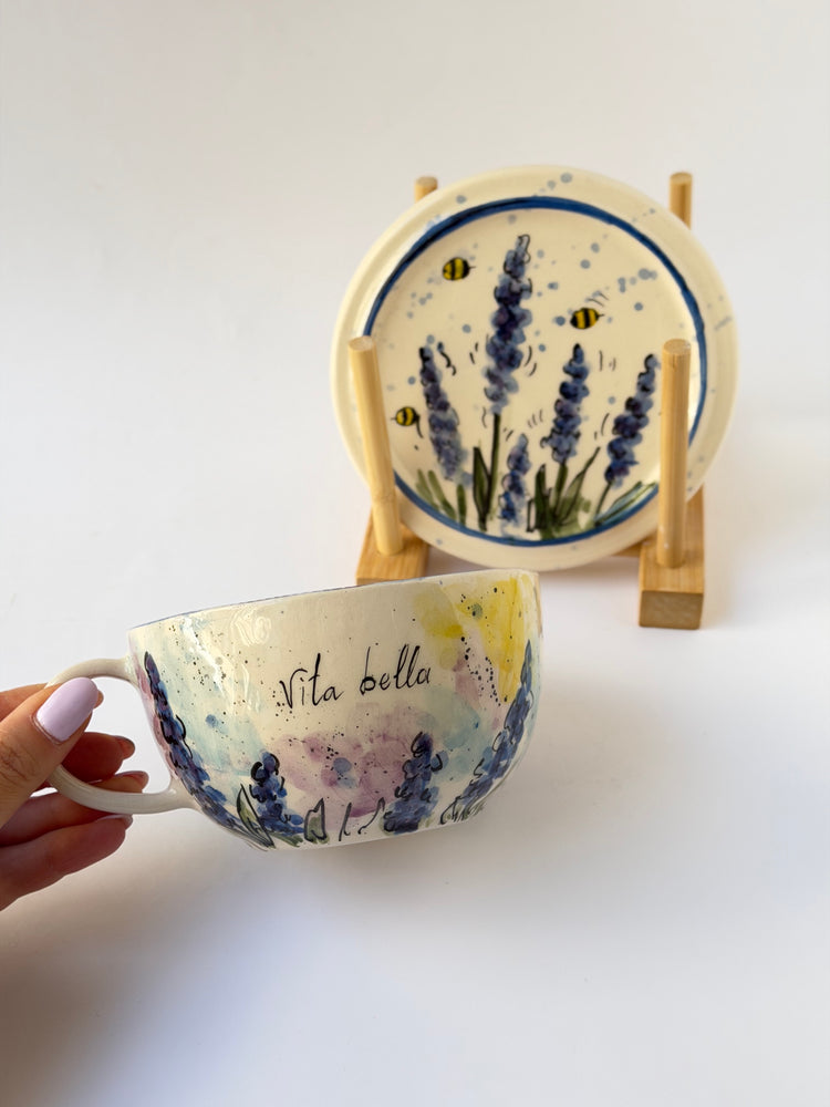 Lavender handmade ceramic mug
