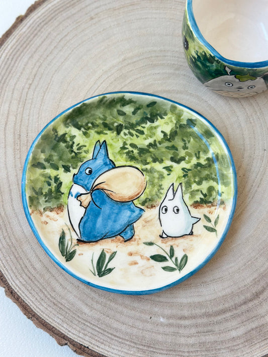 Totoro handmade coffee cup and plate