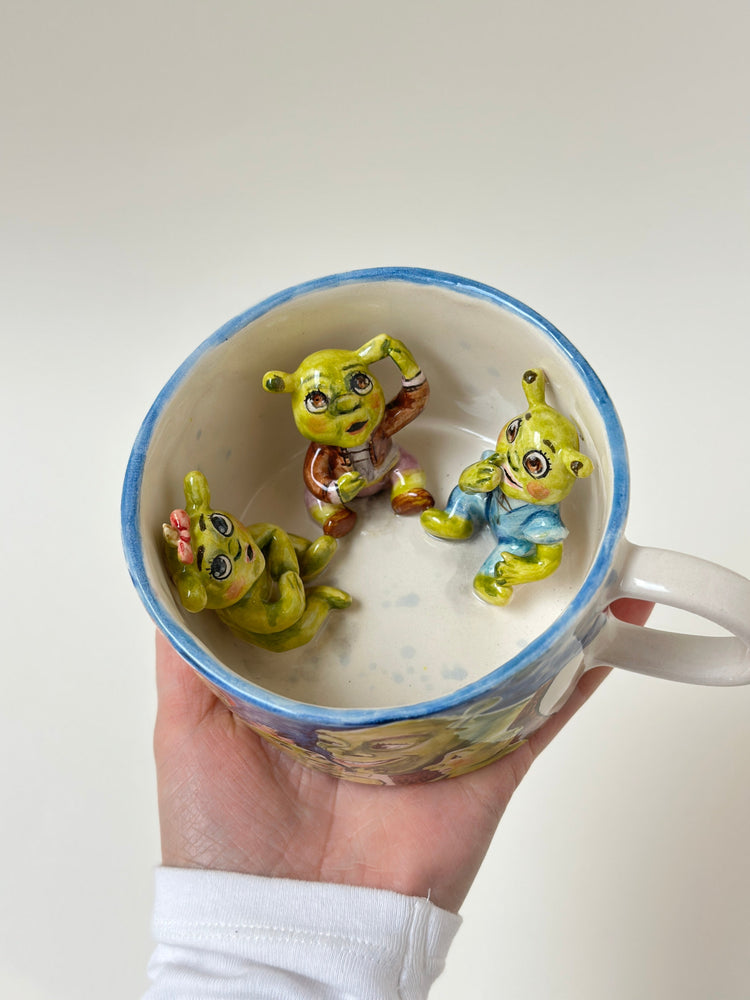 Shrek babies handmade mug