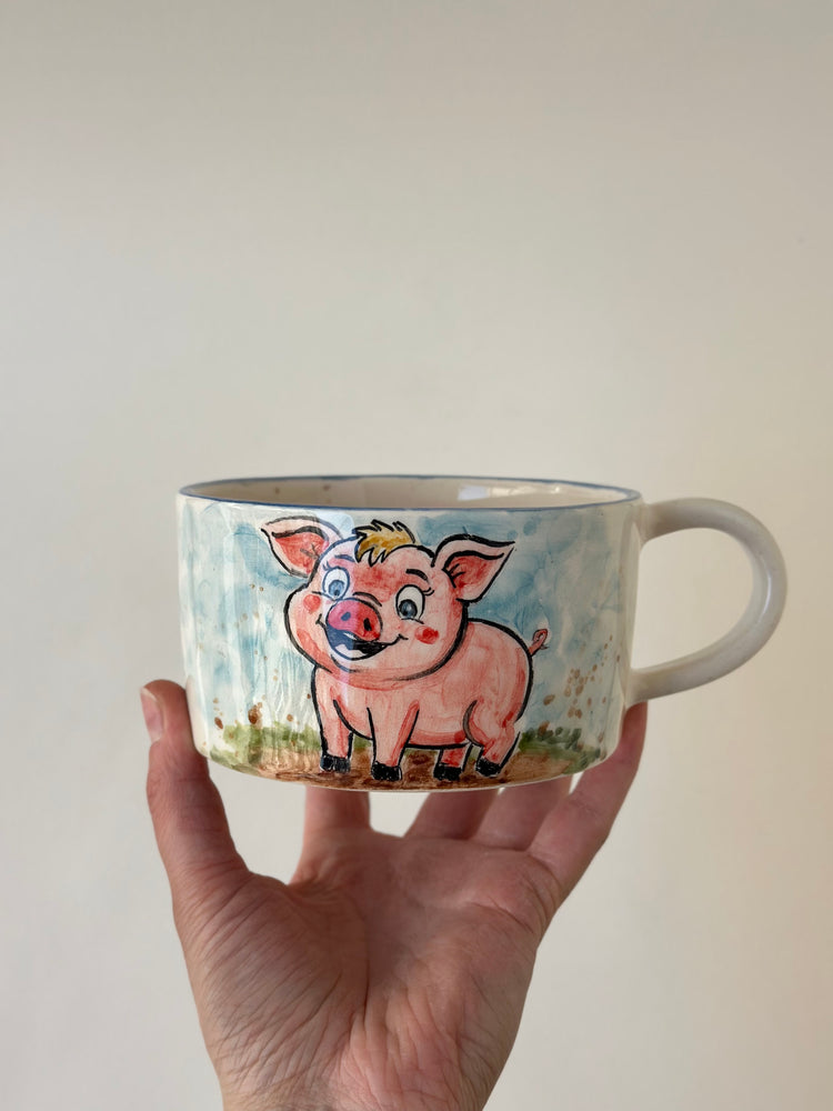 Pig handmade ceramic mug