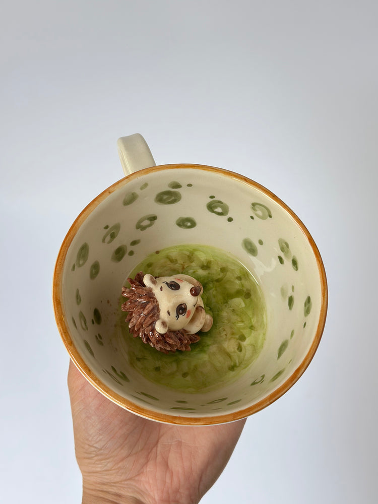 Hedgehog handmade ceramic cup