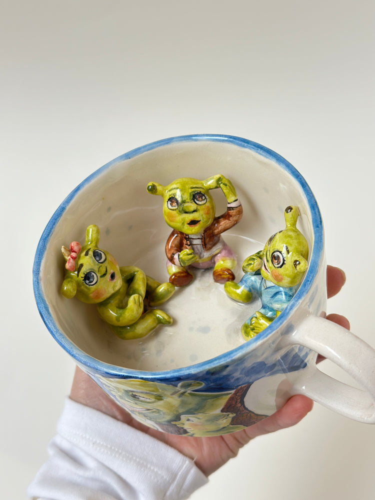 Shrek babies handmade mug