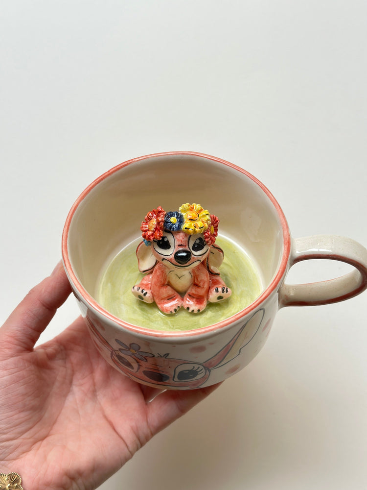 Pink Stitch handmade mug
