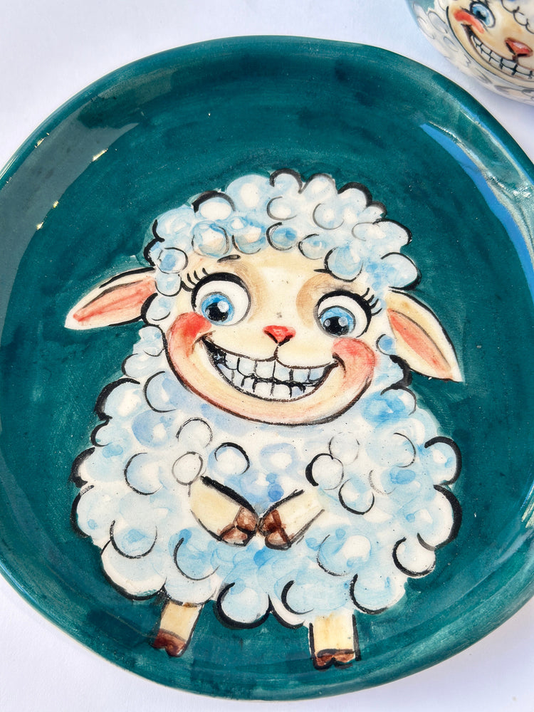 Sheep handmade mug and plate