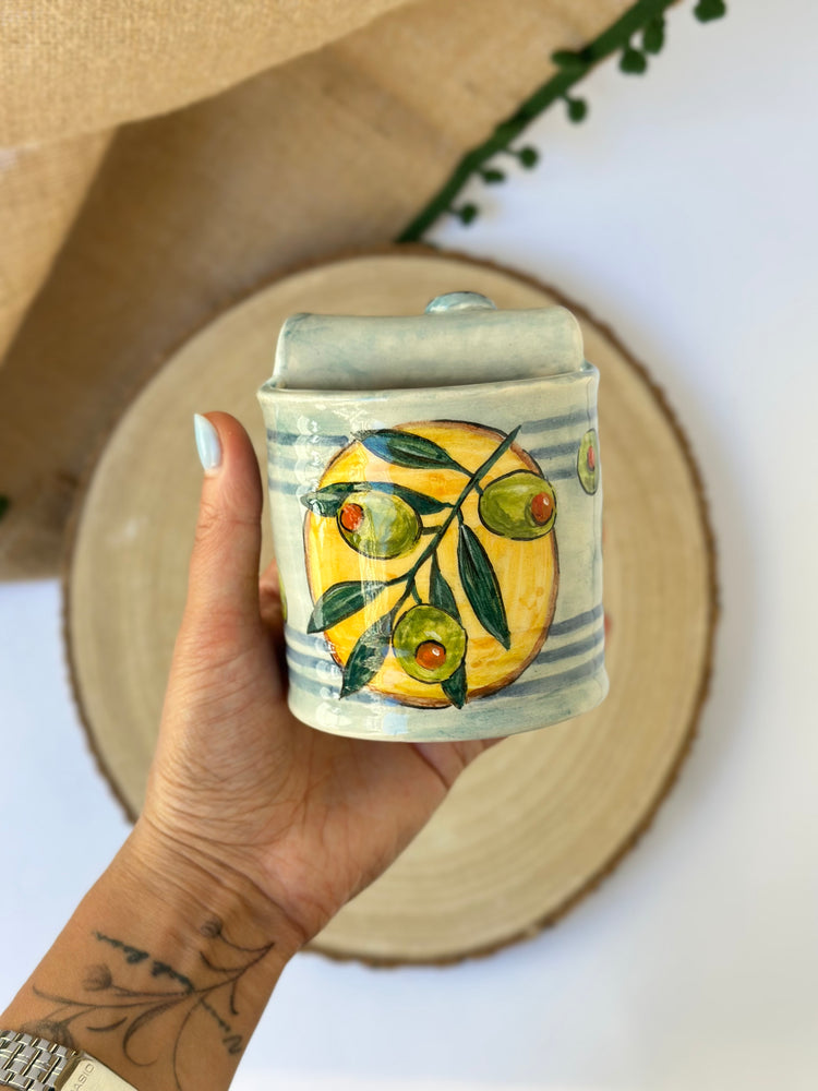 Canned goods handmade ceramic mug