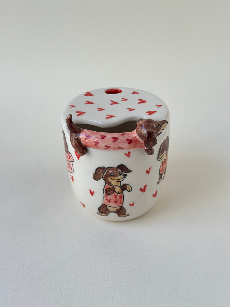 Dachshund takeaway handmade mug
