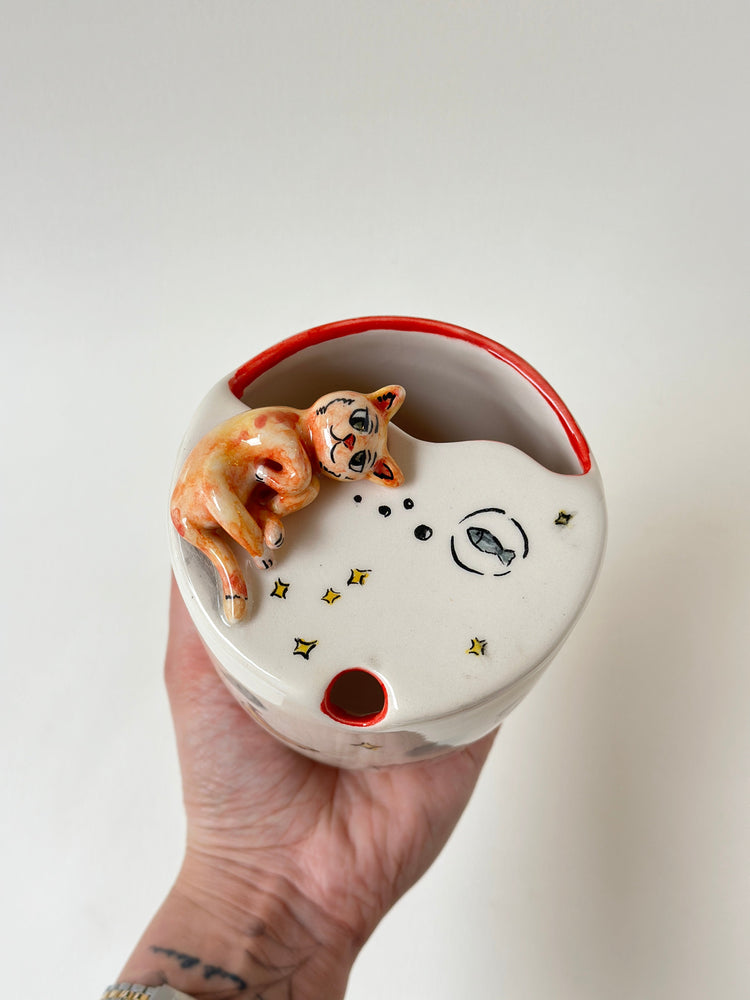 Cat handmade takeaway mug